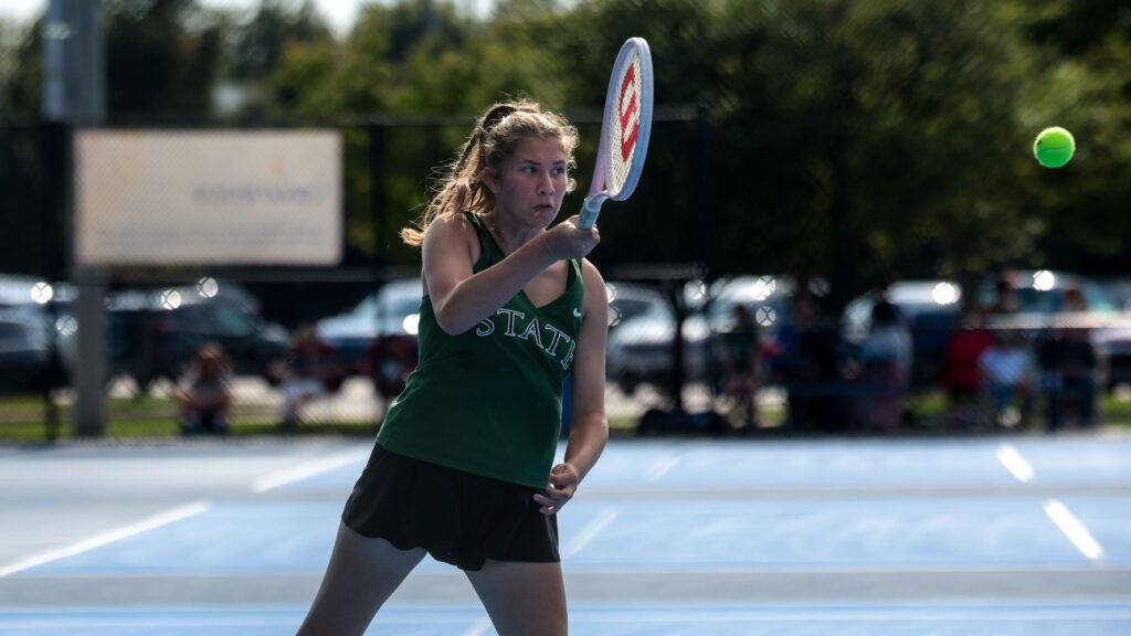 Lawrence, Free State girls tennis in quad at Rock Chalk Park-19