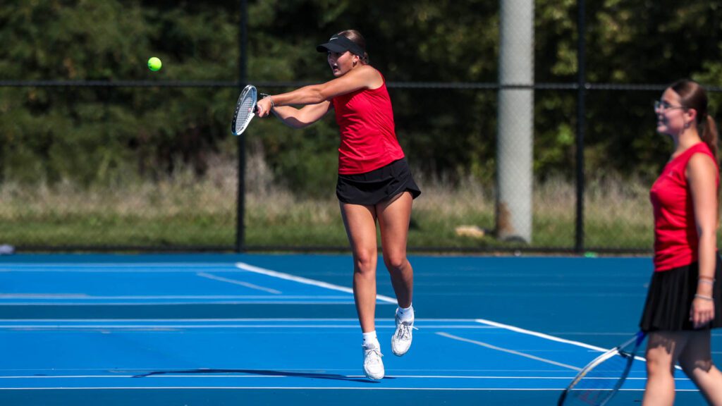 Lawrence, Free State girls tennis in quad at Rock Chalk Park-2