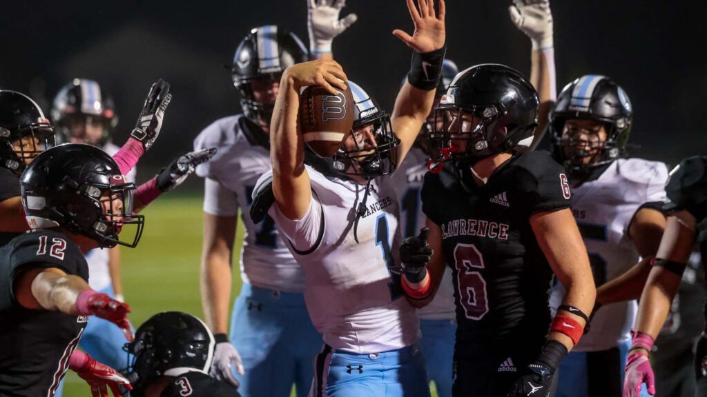 Lawrence High football vs. Shawnee MIssion East, Week 5-43