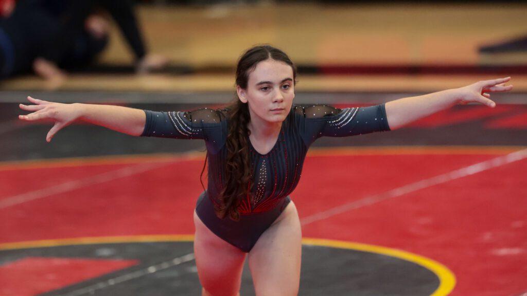 Lawrence, Free State FireLions Gymnastics at Sunflower League championship meet-101