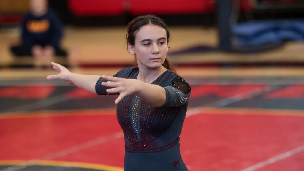 Lawrence, Free State FireLions Gymnastics at Sunflower League championship meet-102