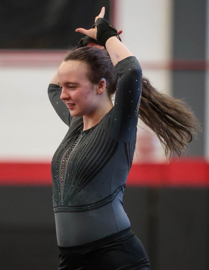 Lawrence, Free State FireLions Gymnastics at Sunflower League championship meet-128