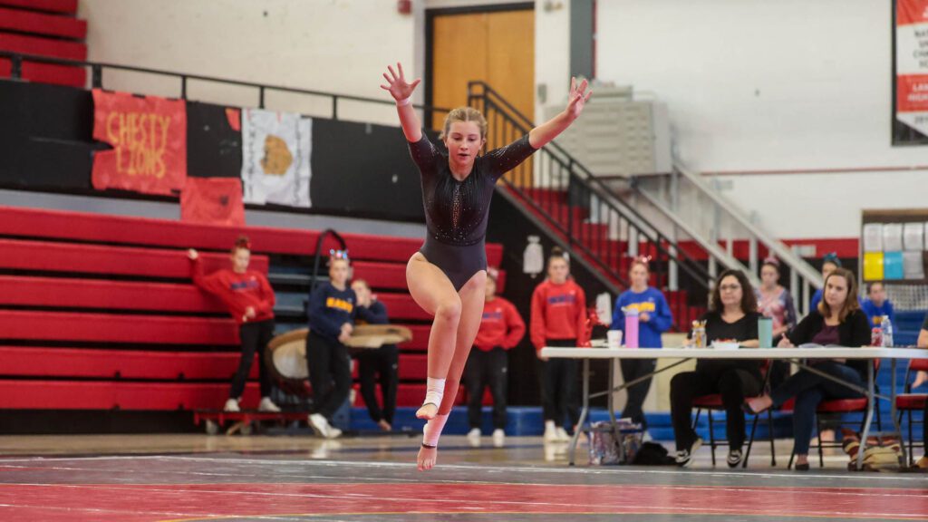 Lawrence, Free State FireLions Gymnastics at Sunflower League championship meet-143