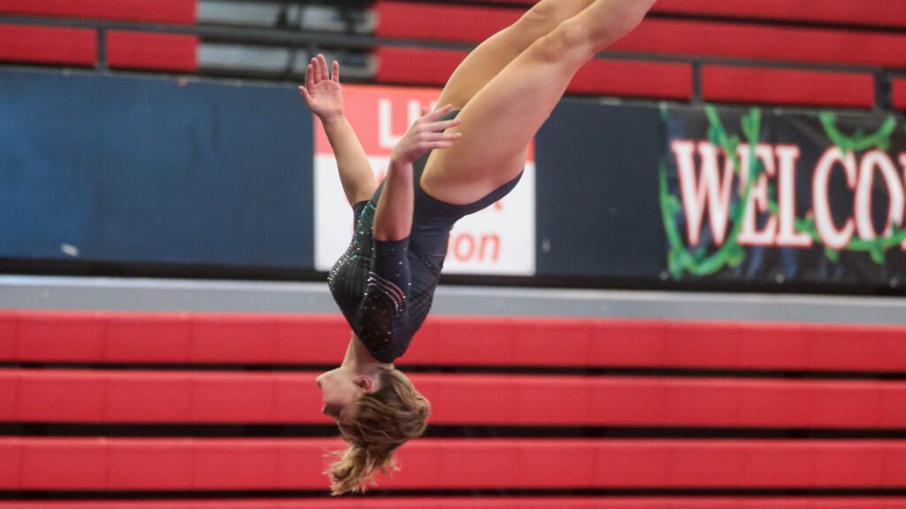 Lawrence, Free State FireLions Gymnastics at Sunflower League championship meet-153