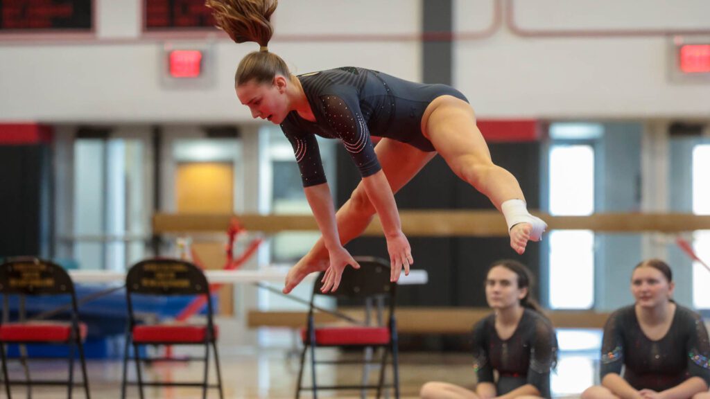 Lawrence, Free State FireLions Gymnastics at Sunflower League championship meet-161