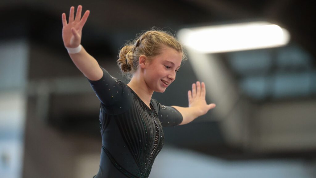 Lawrence, Free State FireLions Gymnastics at Sunflower League championship meet-52