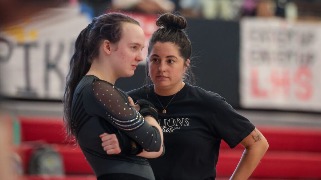 Lawrence, Free State FireLions Gymnastics at Sunflower League championship meet-54