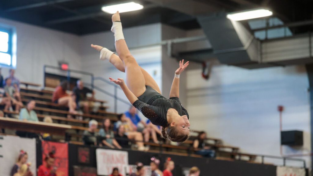 Lawrence, Free State FireLions Gymnastics at Sunflower League championship meet-69
