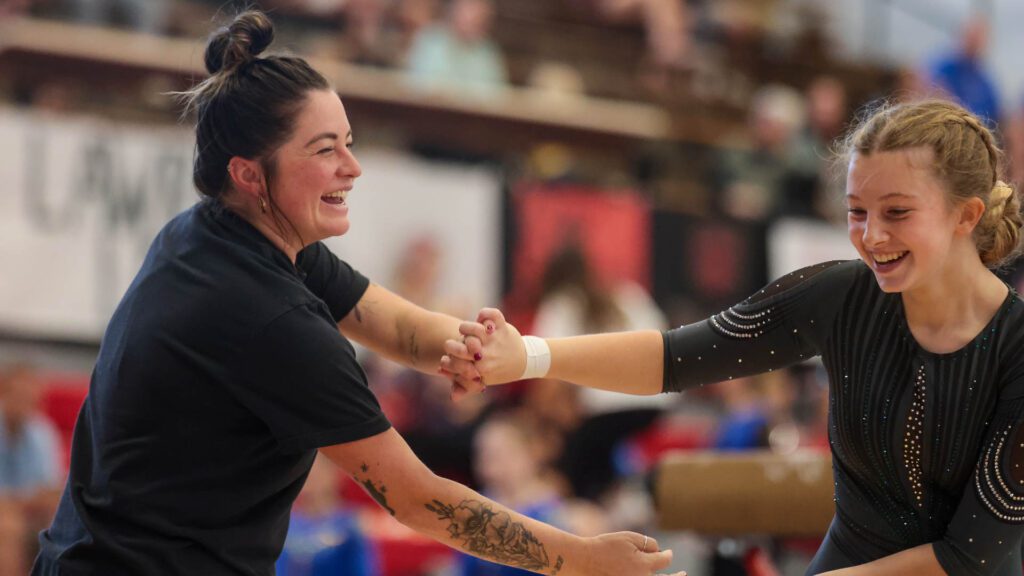 Lawrence, Free State FireLions Gymnastics at Sunflower League championship meet-75