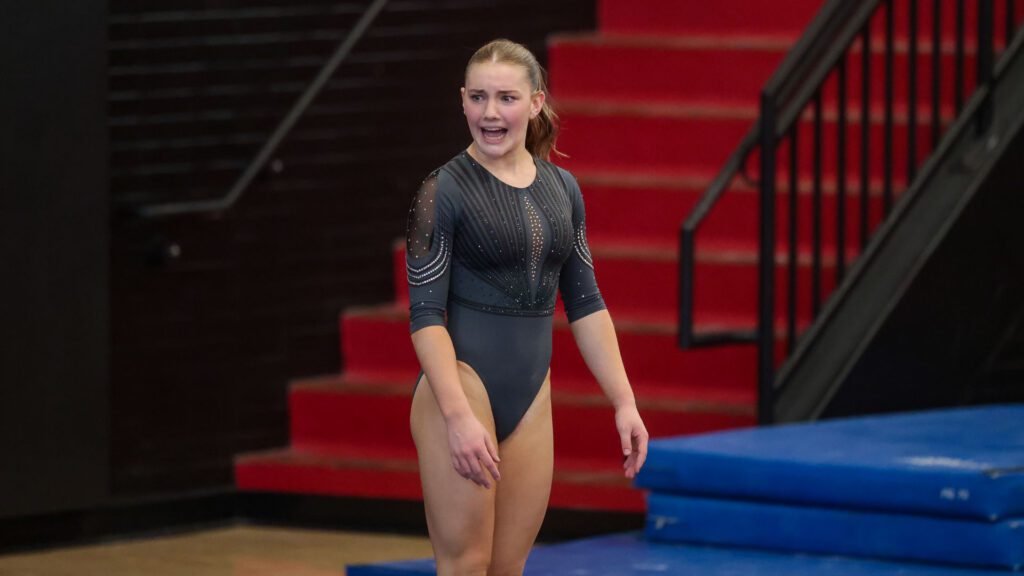 Lawrence, Free State FireLions Gymnastics at Sunflower League championship meet-93