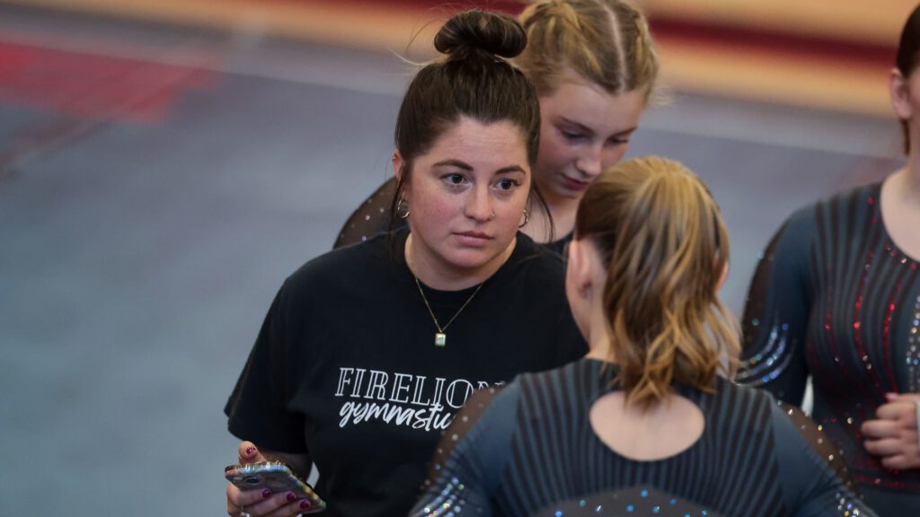 Lawrence, Free State FireLions Gymnastics at Sunflower League championship meet-94