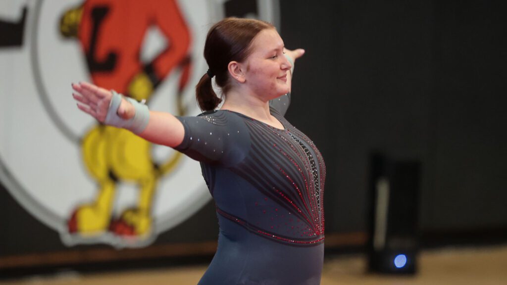 Lawrence, Free State FireLions Gymnastics at Sunflower League championship meet-99