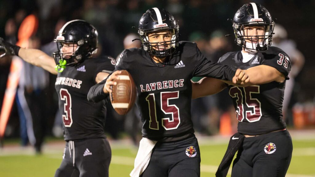 Lawrence High football vs. Free State, celebration-5
